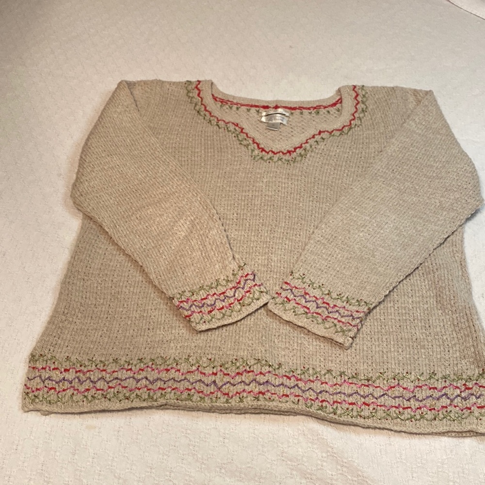 Christopher and Banks hand embroidered sweater